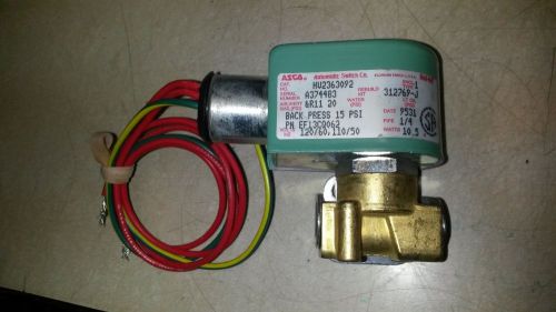 Asco redhat solenoid valve 1/4 pipe hv2363092 15psi, 120/60 110/50 volts for sale