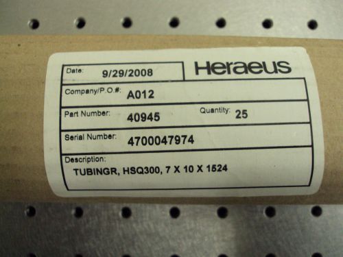 Heraeus hsq300  quartz tubing 7mm x 10mm x 1524mm (5&#039;) lot of 4 bundles of 25 for sale
