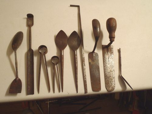 10 antique sand casting /foundry tools dobson