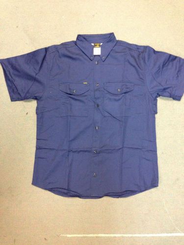 Lapco Navy Short Sleeved Vented Twill Shirt (large)