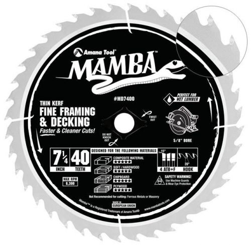 Mamba md7400 thin framing and decking contractor series 7-1/4&#034; saw blade 40 t for sale
