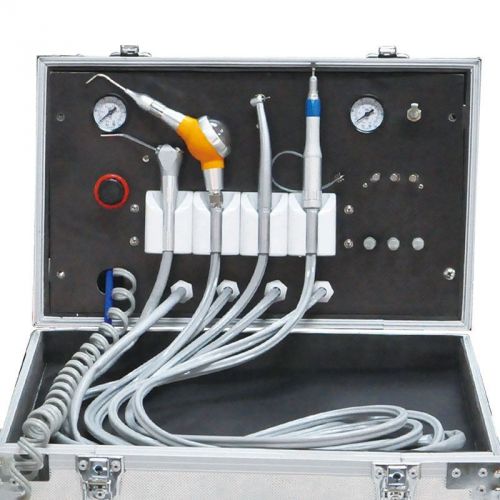 Portable Dental Turbine Unit Suction Work Air Compressor 3 Way Syringe 4 H 220V