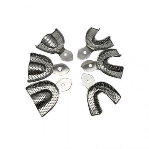 New 1Set 6p Dental Stainless Steel Anterior Impression Trays Large Middle Small