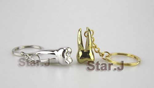 2 Molar Shaped Tooth Teeth Keychain Dentist Dental Lab Great Gift!