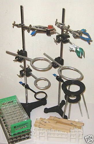 Lab stand set rack clamp physics chemistry biology new for sale