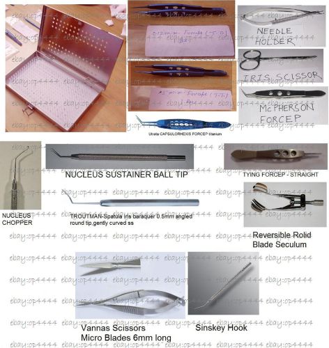 10 each of : eye surgery instruments /- ophthalmic instruments / surgical set for sale