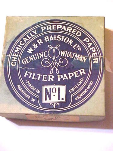 W. &amp; R. Balston LTD. Genuine WHATMAN  FILTER  PAPER  No.1, 11.0 cms,ash .0004