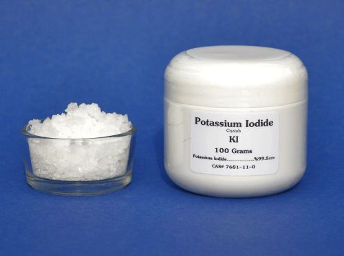 100 Grams Potassium Iodide Crystals, High Purity USP/ACS Grade 99.5% Min