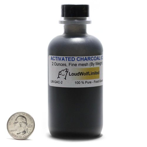 Activated charcoal / fine powder / 2 ounces / 100% pure food grade / ships fast for sale