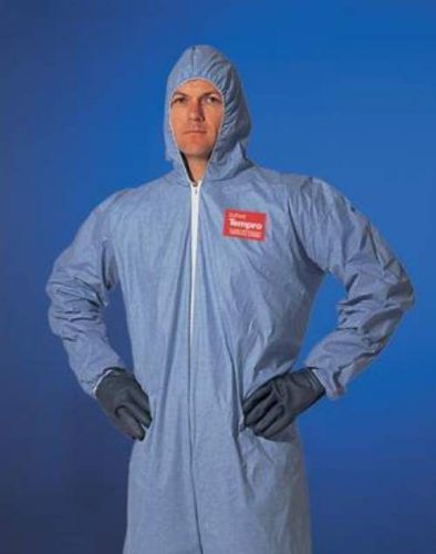 2x blue tempro water resistant &amp; flame retardant coveralls. (5 each) for sale