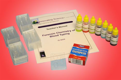 Forensic chemistry of blood types classroom kit for sale