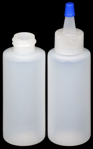 Plastic Spout Lid Dropper/Applicator Bottle w/Blue Overcap, 2-oz., 30-Pack, New