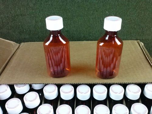 Rexam PE-4A/ 4oz Amber Plastic Bottle W/ Child Resistant Cap Case of 90