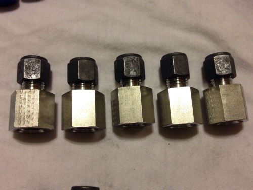 5 Parker 4-4 GBZ-SS CPI Female connector, 316SS, 1/4&#034; tube fitting x 1/4&#034; FNPT