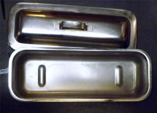 Vintage Stainless Steel Medical Tray &amp; Lid
