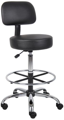 Boss B16245-BK Caressoft Medical Drafting Stool with Back Cushion Office or home
