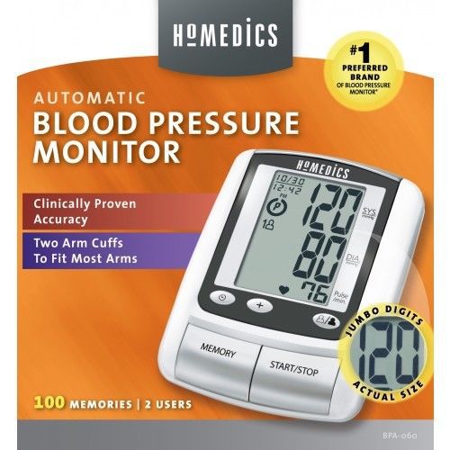 Homedics Automatic Blood Pressure Monitor w/ 2 Arm Cuffs BPA-060 + case