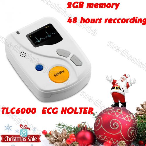 48 hours 6-channel dynamic ecg ekg holter system recorder monitor pc software for sale