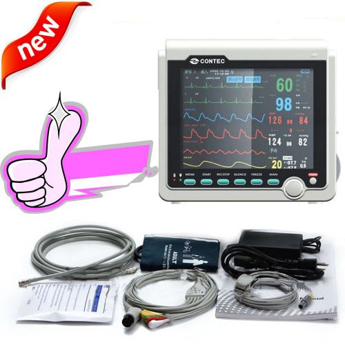 Icu patient monitor 3 parameters nibp spo2 pr ecg vital signs monitor for sale