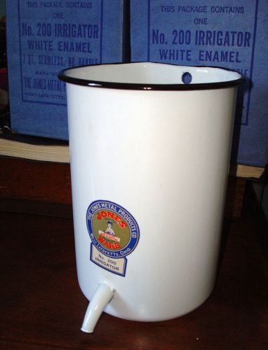 Ca.1940&#039;s  jones metal  enamel irrigation container -n.m. cond.in org. box for sale