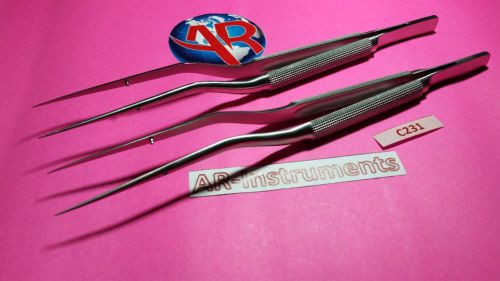 2 PIECES YASARGIL MICRO &amp; TYING FORCEPS ROUND 8 Inch NEURO SURGICAL INSTRUMENTS