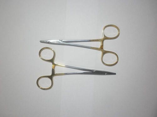 2 PCS T/C NEEDLE HOLDER HASLEY SMOOTH 14 CM 5.5’’ USED TO GRASP &amp; GUIDE NEEDLE