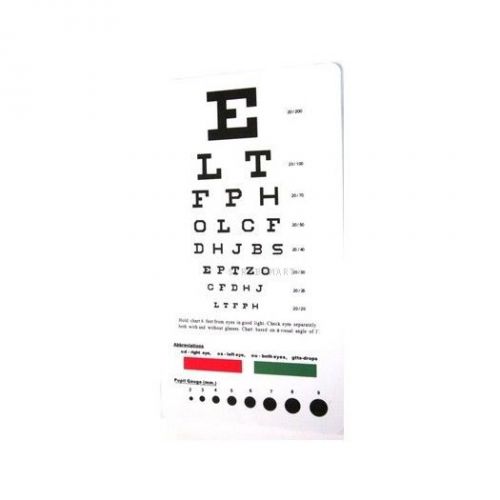 5 pack - 5 Medical Snellen Pocket Eye Exam Test Charts  Free shipping