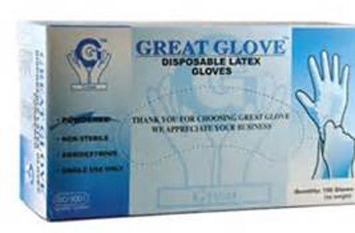 New box of great glove latex powdered gloves-size large 100/box #10015 for sale