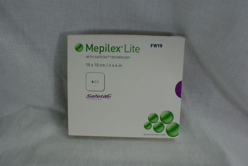 Mepilex lite wound care foam dressing w/ safetac (4&#034; x 4&#034;) 5 sheets/box fw19 for sale