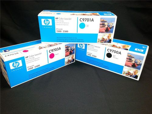 New HP Print Cartridges for LaserJet 1500 2500 C9700A C9701A C9703A Genuine