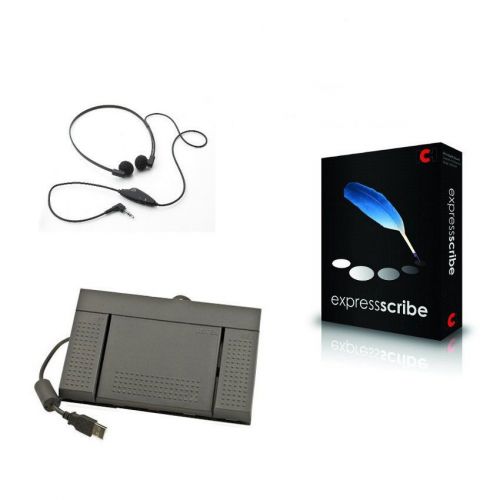 Olympus transcription foot pedal bundle: pedal, headset + software! for sale