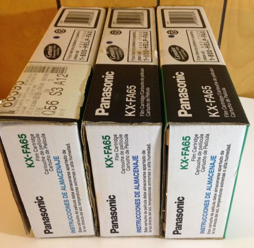 Lot of 3 Panasonic KX-FA65 Fax Film Cartridges,
