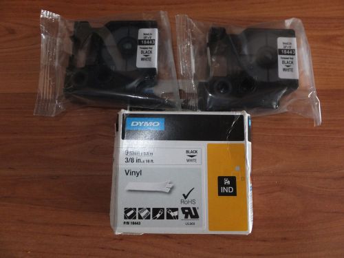2 DYMO 18443 RhinoPRO 3/8&#034; Vinyl Tape White New