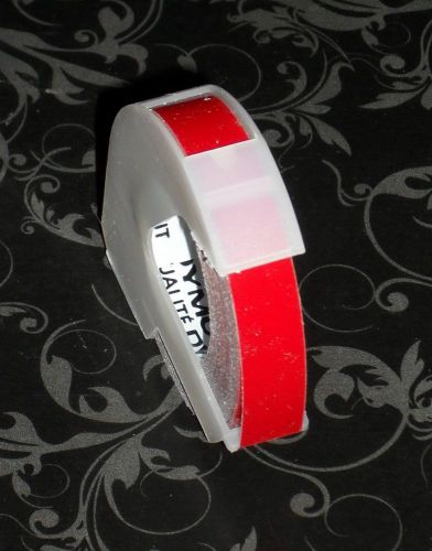 DYMO ~ Embossing Tape Roll ( NEW ) QTY 1  ~ GLOSSY RED ~ Vintage Labeling Tape
