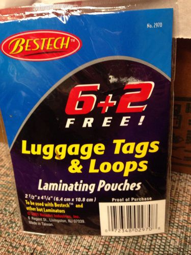 Luggage Tags &amp; Loops Laminating Pouches