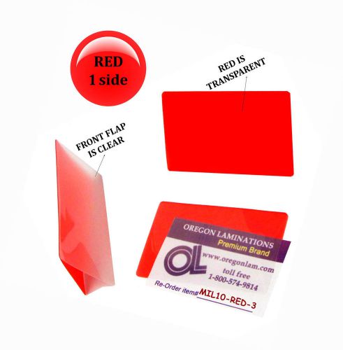 Qty 300 Red/Clear Military Card Laminating Pouches 2-5/8 x 3-7/8 by LAM-IT-ALL