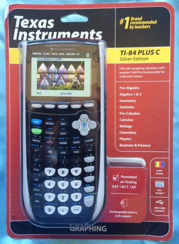 Texas Instruments TI-84 Plus C Silver Ed. Graphing Calculator BlK **BRAND NEW**