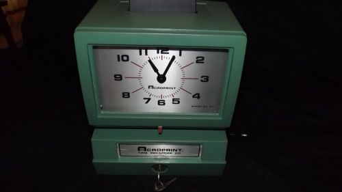 ACROPRINT 125NR4 125 EMPLOYEE TIME CLOCK PUNCH STAMP RECORDER W/KEYS