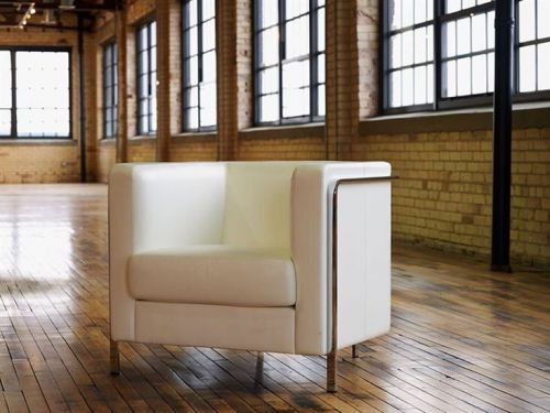 Haworth collections m_sit lounge chair white leather for sale