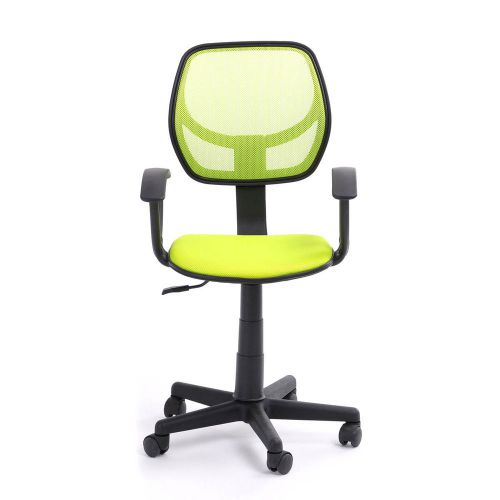 Green office/computer chair with arms with fabric pads for sale