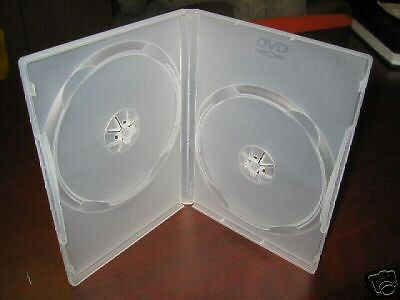 100 NEW TOP QUALITY CLEAR 14MM DOUBLE 2 DVD CASES W/LOGO PSD37
