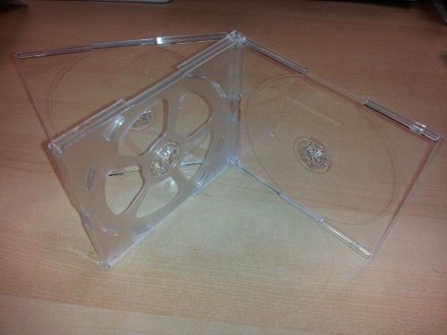 100 New High Quality 10.4mm Quad Multi-4 CD Jewel Cases with Clear Tray P-JC4DCC