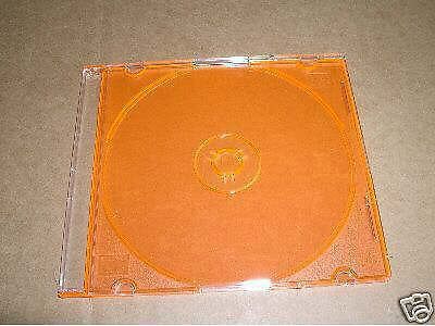 200 new 5.2mm slim cd jewel case w/orange tray psc16org for sale