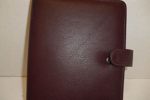 Retired At-A-Glance 7 1/2 H x 6&#034; W Genuine Leather Binder 6 Ring Empty Burgundy