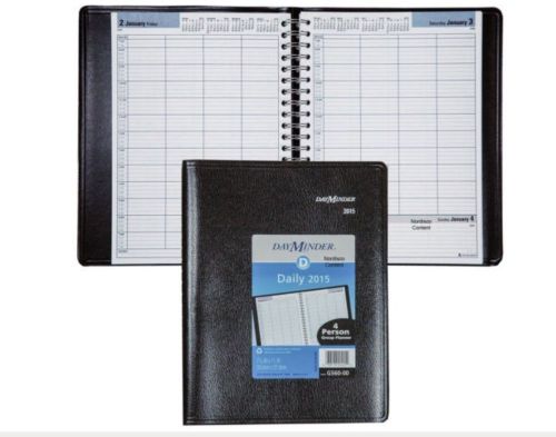 DayMinder G560-00 Year 2015 4-Person Group Daily Appointment Book 7-7/8 x 11&#034;