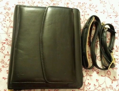 Compact 1.5&#034; Rings | Black LEATHER FRANKLIN COVEY Planner/Binder/Purse USA