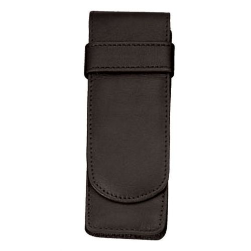 Royce Leather Double Pen Case - Black