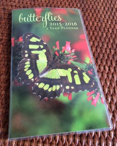 2015-2016 Year BUTTERFLIES Planner Pocket Purse Calendar  NEW