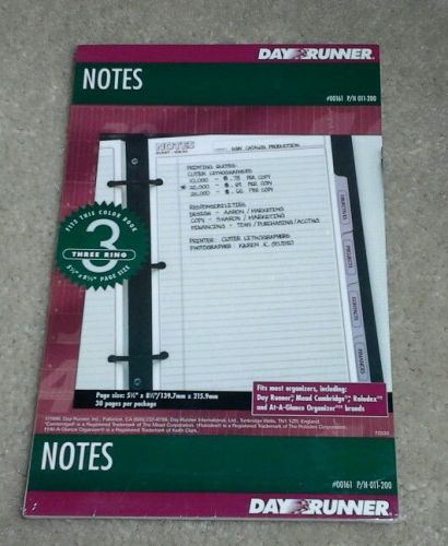 Dayrunner Notes Refill  Classic Edition 011-200 (3) ring binder 30 pages NEW