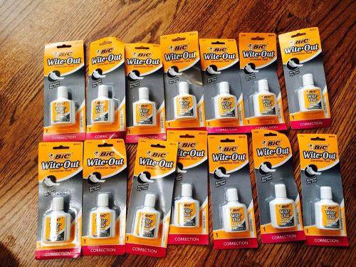 WOW!! Huge Lot Of 14! Bic Wite Out Correction Fluid - Quick dry!!